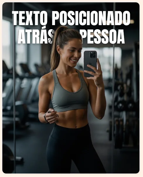 A mesma foto com o título passando por trás da pessoa